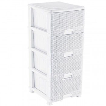 Комод для хранения Ozer Plastik K013, 4 ящика, 430 x 375 x 895 мм, пластиковый, разноцветный