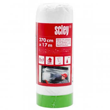 Folie de protecție pentru zugrăvit cu bandă adezivă Scley 68, 270 cm x 17 m, 9 microni, 0450-681727