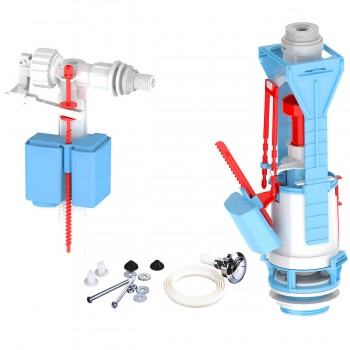 Арматура для унитаза, бачка NIKIPLAST - M 2 режима 3/6 л, боковая подводка 1/2", кнопка хром (Арт. 03134)