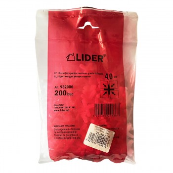 Крестики для укладки плитки Lider 4,0 мм, 200 штук (Арт. 932006)