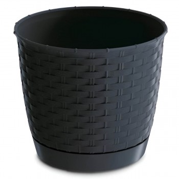 Горшок для цветов Prosperplast Ratolla Round 1,2 л, 145x127 мм, антрацит DRLO145-S433