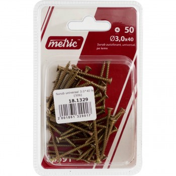 Șuruburi universale pentru lemn Metric 3x40 mm zincate 50 bucăți (Art. 88591)