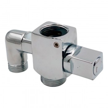 Deviator pentru baterie cu bile R.HANSSa LUNA GIDRO 3/4 filet extern x 3/4 filet intern x 1/2 filet extern, din alamă, crom