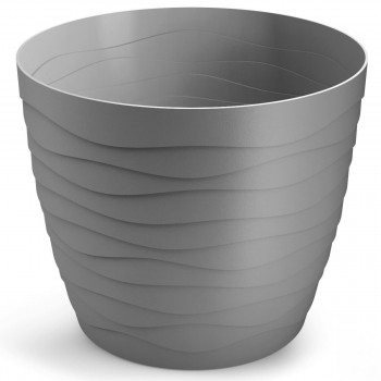 Ghiveci pentru flori Don-Plast Teo DTEO15, d.150x127 mm, din plastic, gri închis