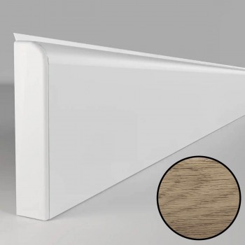Plintă de pardoseală PVC Comfort Classic 80 mm cu canal pentru cabluri, Stejar mocha 204, 2,2 m