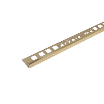 Profil din aluminiu pentru gresie Z10 Dekora 10 mm, colț extern, Polish Gold, 2.5 m