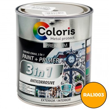 Грунт-эмаль антикоррозионная Coloris Premium 3 в 1, желтая RAL1003, 2.7 л