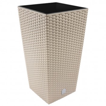 Цветочный горшок Prosperplast Rato Square DRTS225-7529U, 22.5х22.5х42.1 см, объем 16,3 л, цвет бежевый