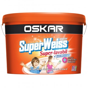 Краска водоэмульсионная акриловая Oskar Super Weiss моющаяся белая основа 2,5 л