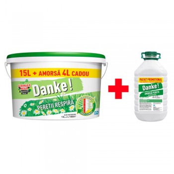 Краска водоэмульсионная акриловая Danke Pereții respiră белая 15 л + грунтовка 4 л