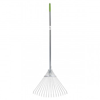 Greblă evantai pentru frunze, 15 dinți, 116 cm, coadă metalică