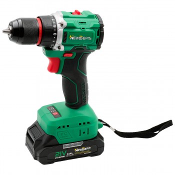 Аккумуляторный шуруповерт NewBeat NBT-CD-21C-BL 21 В, 2х2 Ач Li-Ion, бесщёточный, 50 Нм, кейс