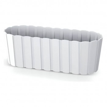 Ghiveci de balcon pentru flori Prosperplast Boardee Case 4,9 L, 383x144x130 mm, alb DDEC400-S449