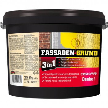 Грунт акрилатный OSKAR Fassaden Grund 8 кг — фасадная структурная грунтовка глубокого проникновения