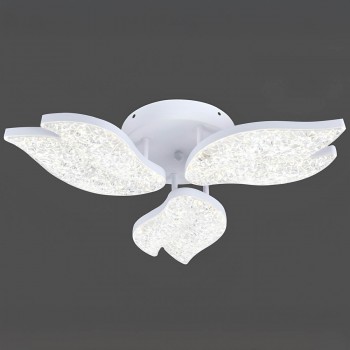 Люстра светодиодная потолочная, белая, 3 кристальных плафона, накладная 26281/3