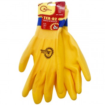 Перчатки защитные Anlema Abrasives TEX-02 покрытые нитрилом, размер 10, желтый (Арт. 0234)
