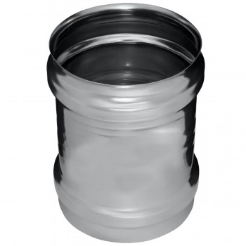 Adaptor pentru coș de fum Ferrum d.150 mm, din oțel inoxidabil AISI 430, 0,5 mm, mamă-mamă, F0109