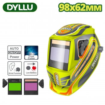Маска сварочная хамелеон DYLLU DTWH3503, автозатемнение DIN 5-8 и 9-13, окно 98х62 мм, True Color