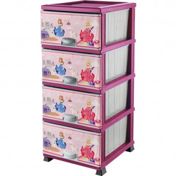 Комод для хранения Elif Plastic, пластиковый, 4 ящика, 900х455х375 мм (Арт. 298)