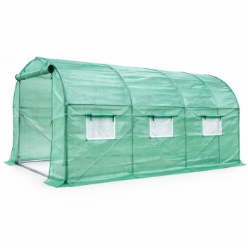 Seră pentru grădină 4x2x2 m, cu țeavă din oțel zincat, d.26 mm, grosime 0,9 mm, cu peliculă 200 g/m2