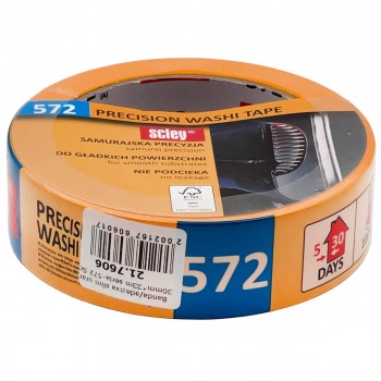 Лента малярная SCLEY 572 Washi 30 мм х 33 м, жёлтая, ультратонкая, акрил (арт. 0300-723330)
