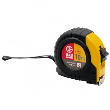 Рулетка с обрезиненным корпусом, фиксатором и магнитом BAU WELT 10 м х 25 мм (Арт. 00700-712510)