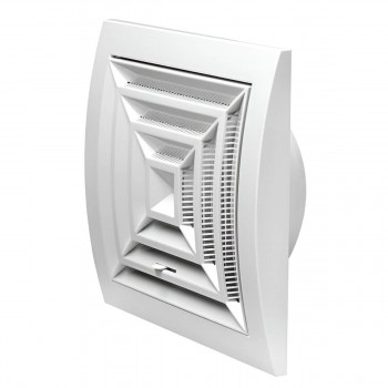 Grilă de ventilație Europlast ND10GR reglabilă, d.100 mm, 148x153 mm, albă