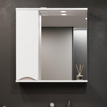 Dulap cu oglindă Bayro Elara 644x754 mm, stânga, alb mat
