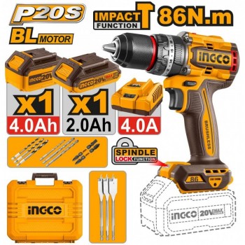 Mașină de înșurubat cu impact cu acumulator INGCO CIDLI20868 20V 2.0Ah / 4.0Ah 86Nm