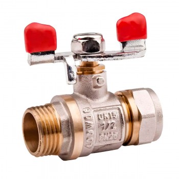 Robinet cu sferă (bilă) metaloplast 20 mm strângere x 3/4 filet extern