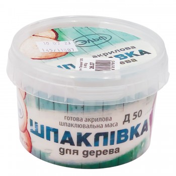 Chit acrilic pregătit Эльф 0,4 kg, pentru lemn, alb