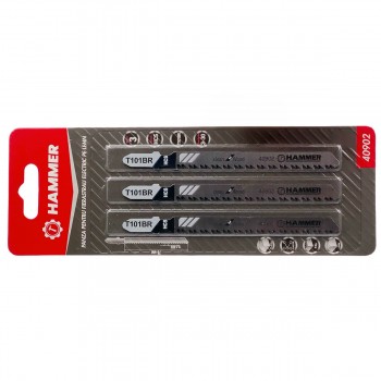 Set de pânze pentru ferăstrău pendular Hammer T101BR, pentru lemn, tăiere curată, HCS, 100x75x2,5 mm, 3 buc.