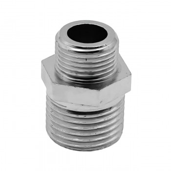 Niplu drept 1/2 filet extern x 3/8 filet extern din alamă crom