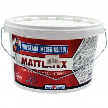 Vopsea emulsie ADEPLAST albă mată, pentru interior 3 l