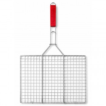 Grilă metalică pentru grătar și mangal 30x40 cm cu mâner din lemn AT1204-3