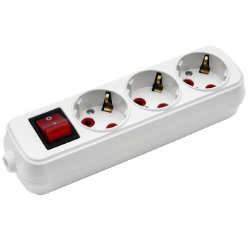 Bloc electric cu buton Horoz cu împământare 3 prize 16A 250 V IP20