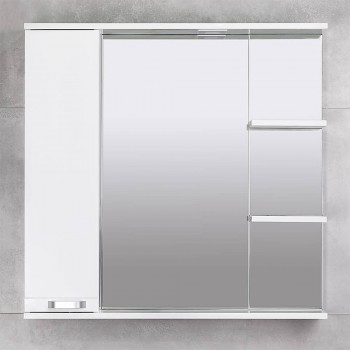 Dulap cu oglindă BAYRO Rivera 860x750 mm stânga alb