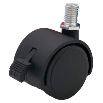 Rolă dublă neagră cu suport 40 mm TWPB-40