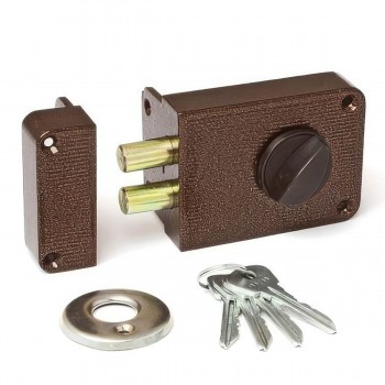 Broască aplicată Zenit ZN1-3 cu cilindru, cupru, ax 60 mm, 2 bolturi, 5 chei