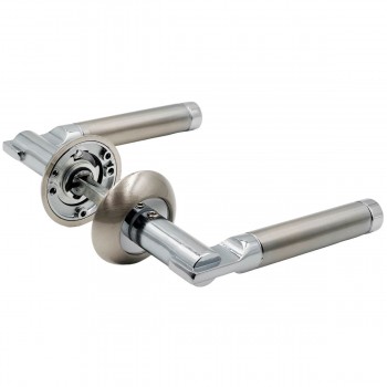 Ручка дверная (SN/CP) квадратная розетка SKT-L015 (Арт. 42946)