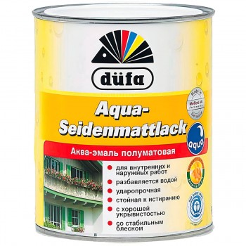 Аква-эмаль полуматовая Dufa Aqua-Seidenmattlack 0,75 л, белая
