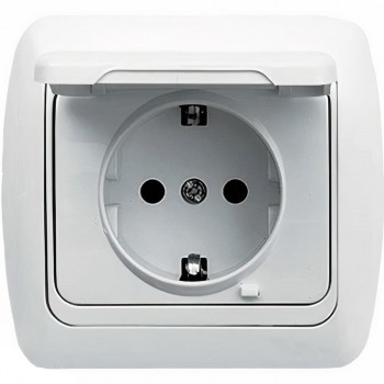 Priză cu instalare ascunsă Elbi Tuna cu capac, albă 502-010200-218