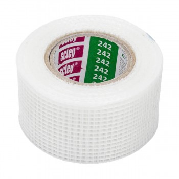 Bandă autoadezivă din fibră de sticlă Scley 242, 100 mm x 25 m, albă, pentru rosturi de gips-carton