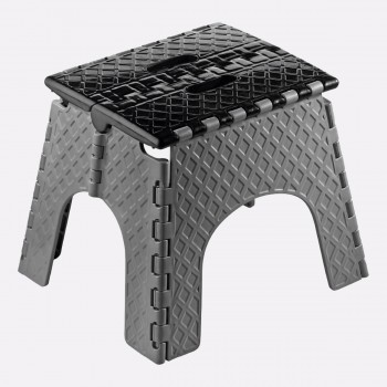 Taburet pliabil din plastic Bursev imitație ratan 27x23x27 cm, sarcină maximă 120 kg