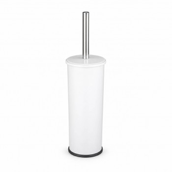 Perie pentru WC cu suport Hydro-S, de podea, din oțel inoxidabil, albă, 80x360 mm