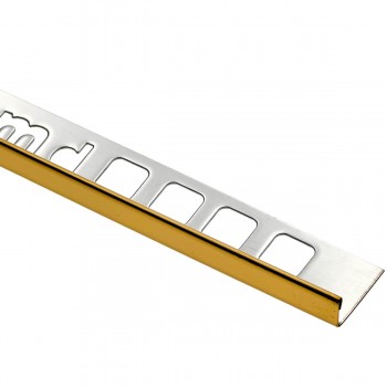 Profil pentru gresie SS-L10 Dekora 22x10 mm, 2.5 m, din oțel inoxidabil, Aur strălucitor