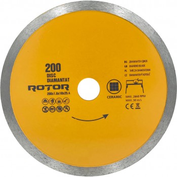 Disc diamantat continuu ROTOR 200x25.4x1.6 mm