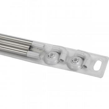 Bară pentru perdele de baie unghiulară transformer 90x90x90 cm, din metal, crom JA2899-2