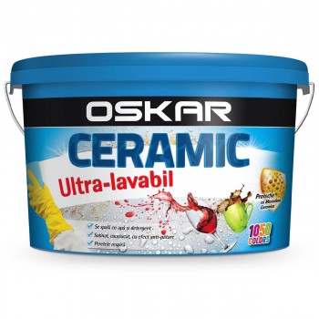 Vopsea emulsie OSKAR CERAMIC ULTRA-LAVABIL ANTI-URME CONTACT 8.5 l, alb mat