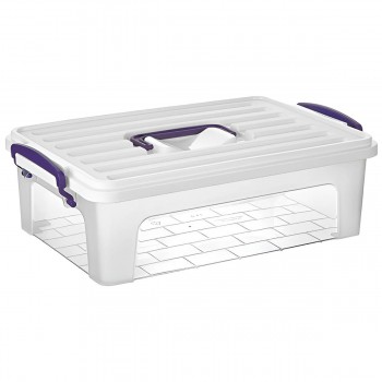Контейнер Dunya Plastik Clear Box 6 л, прозрачный, с крышкой-защёлкой и ручками (Арт. 30184)